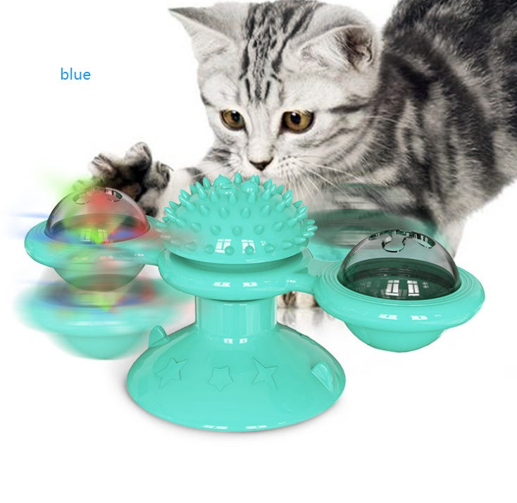 Cat Rotating Windmill Multi-Function Toys Itch Scratching Device Teeth Shining Toy | Everyday Home Deal