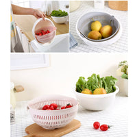 Double-Layer Drain Basket | Fruit Vegetable Rice Strainer | Everyday Home Deal