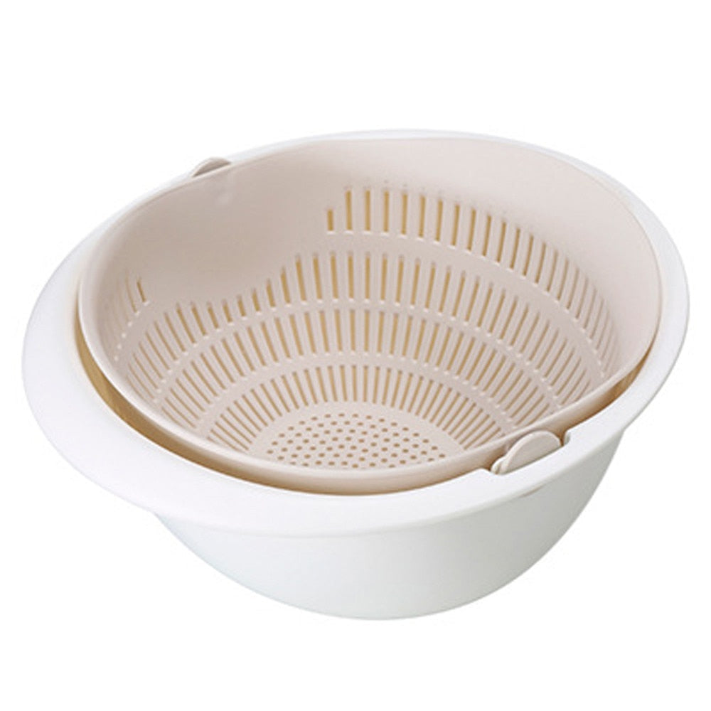 Double-Layer Drain Basket | Fruit Vegetable Rice Strainer | Everyday Home Deal