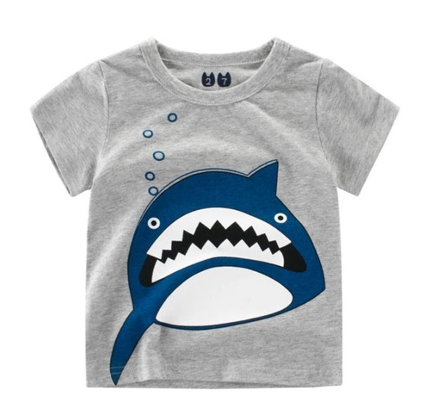 Boys' Summer Korean Style Cotton Graphic Short-Sleeve T-Shirt — Premium Apparel Deal | Everyday Home Deal