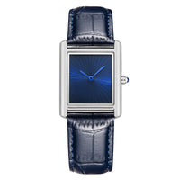 Mens Casual Watch Classic And Minimalist Square Case Two Hands