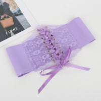 Transparent Lace Elastic Waist Belt For Women Ultra-wide Cincher Strap