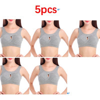 Plus Size Women Bra Ladies Cotton Quake-Proof Underwear Sleep Tops No Buckles Non Wire Lingerie With Removable Padded