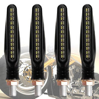 Newest 4x Universal flowing water flickering led motorcycle turn signals Indicators Flexible Blinkers Foldable Amber light lamp