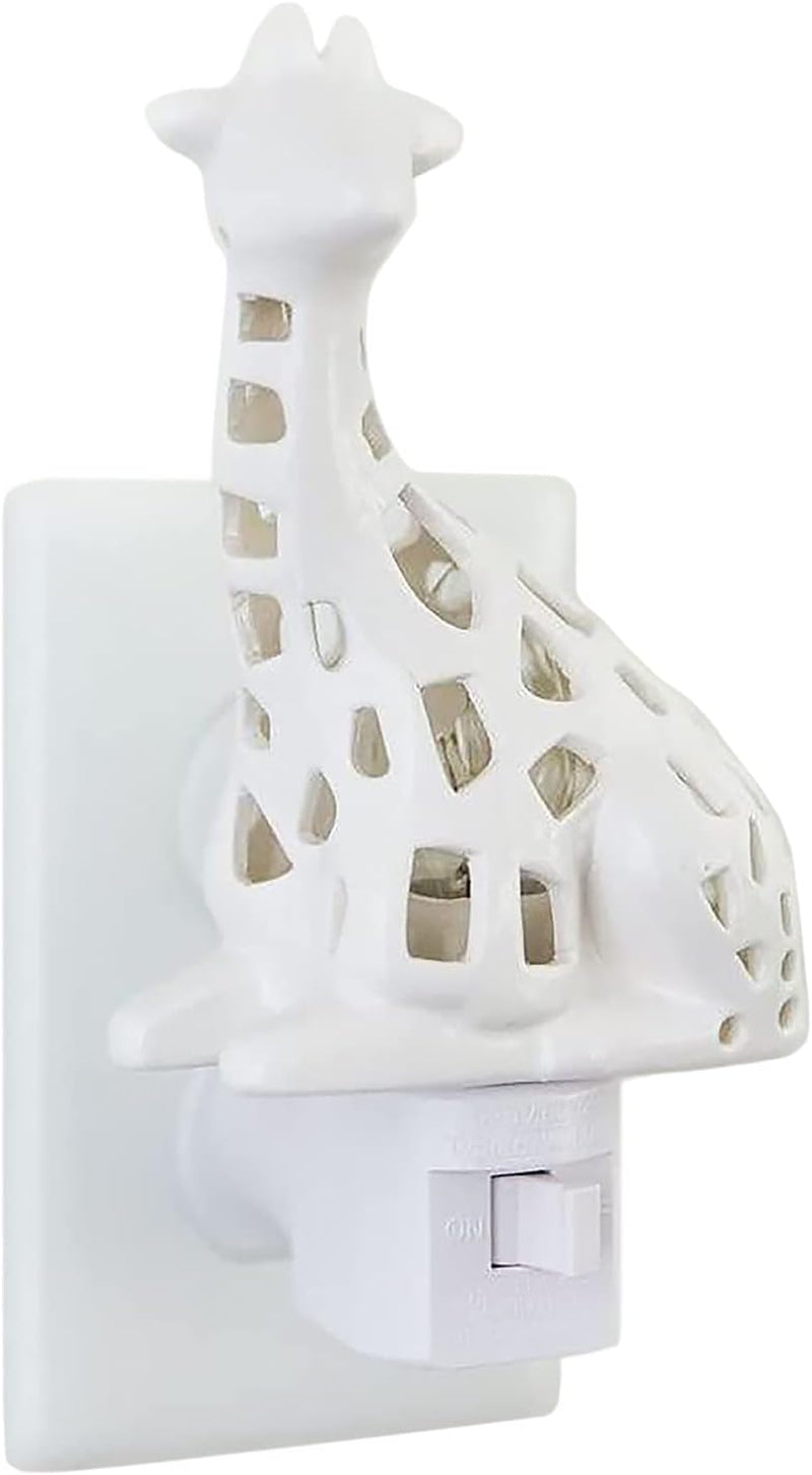 Handmade LED Ceramic Night Light (White Giraffe)