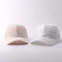 Solid-color Butterfly Printed Adjustable Simple And Sweet Peaked Cap Baseball Cap, Suitable For Couples' Date Shopping