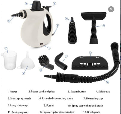 Handheld Steam Cleaner — 1200W High-Pressure Steamer with 12 Accessories for Grout, Tile, Kitchen & Bathroom
