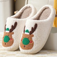 Christmas Shoes Winter Home Slippers Elk Soft Cozy Bedroom Slipper Slip On House Shoes | Everyday Home Deal