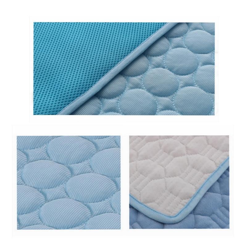 Ice-Silk Pet Cooling Mat — Self-Cooling Pad for Dogs & Cats, 70×56cm (Blue)