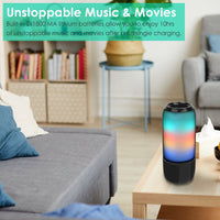 1Pc Wireless Portable Speaker Loud Stereo Speaker With 6 Color Changing Lights Radio Party TWS Speaker For Home Outdoor Travelling