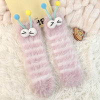 Womens Quirky Coral Fleece Mid-calf Socks