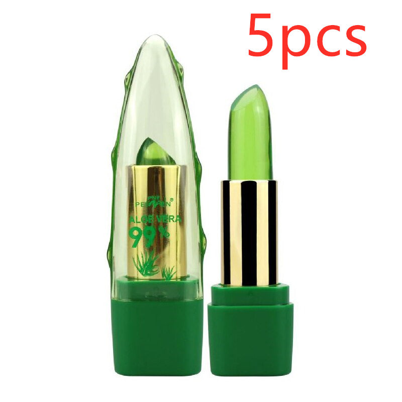 Aloe Vera Gel Color Changing Lipstick Gloss  Moisturizer Anti-drying Desalination Fine-grain Lip Blam Care | Everyday Home Deal