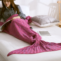 Mermaid Tail Blanket Knitted Crochet for Childern Super Soft Sleeping Blankets