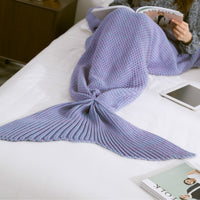 Mermaid Tail Blanket Knitted Crochet for Childern Super Soft Sleeping Blankets