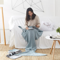 Mermaid Tail Blanket Knitted Crochet for Childern Super Soft Sleeping Blankets