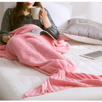 Mermaid Tail Blanket Knitted Crochet for Childern Super Soft Sleeping Blankets