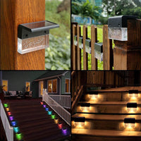 Waterproof New RGB LED Solar Light Step Fence Light