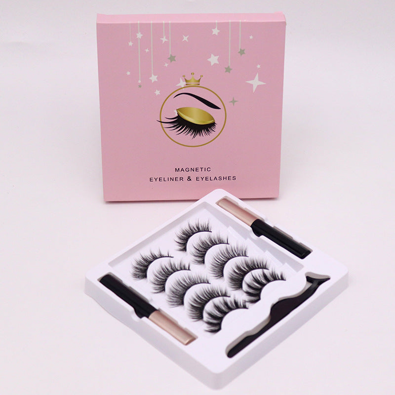 Magnetic Eyelashes Eyeliner Set Long Lasting False Mink Waterproof Eye Lashes Extension Reusable Beauty Makeup Tool | Everyday Home Deal