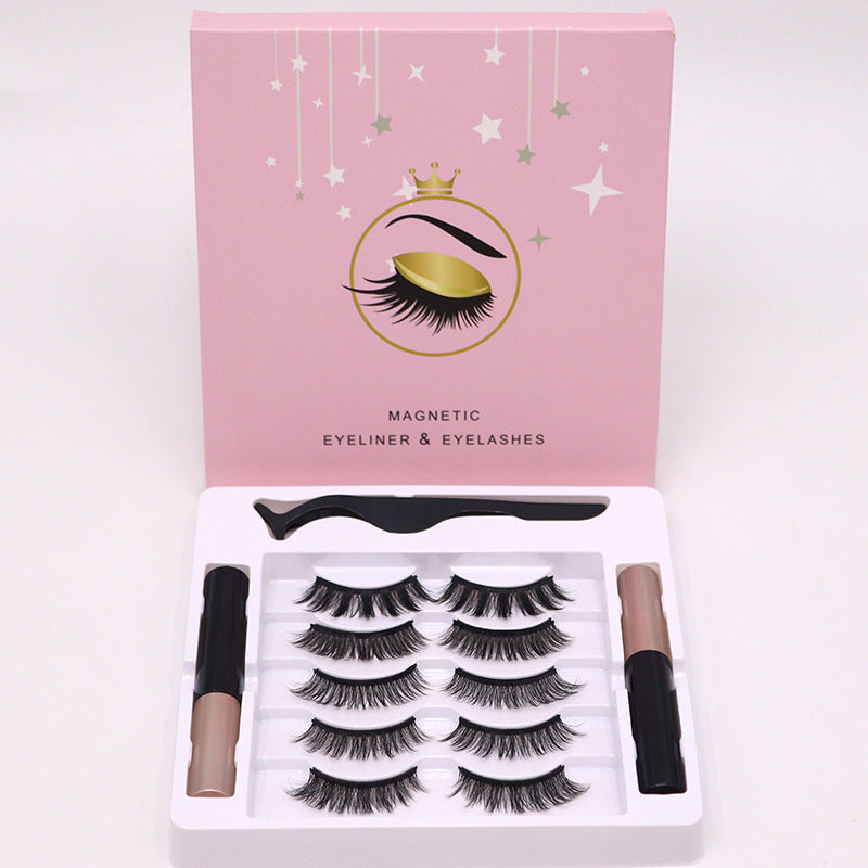 Magnetic Eyelashes Eyeliner Set Long Lasting False Mink Waterproof Eye Lashes Extension Reusable Beauty Makeup Tool | Everyday Home Deal