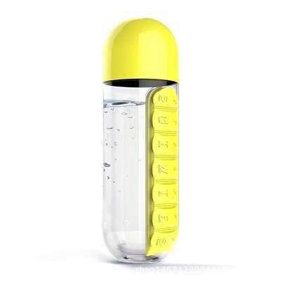 Portable Water Bottle with 7-Day Medicine Pill Organizer for Travel | Everyday Home Deal