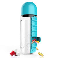Portable Water Bottle with 7-Day Medicine Pill Organizer for Travel | Everyday Home Deal