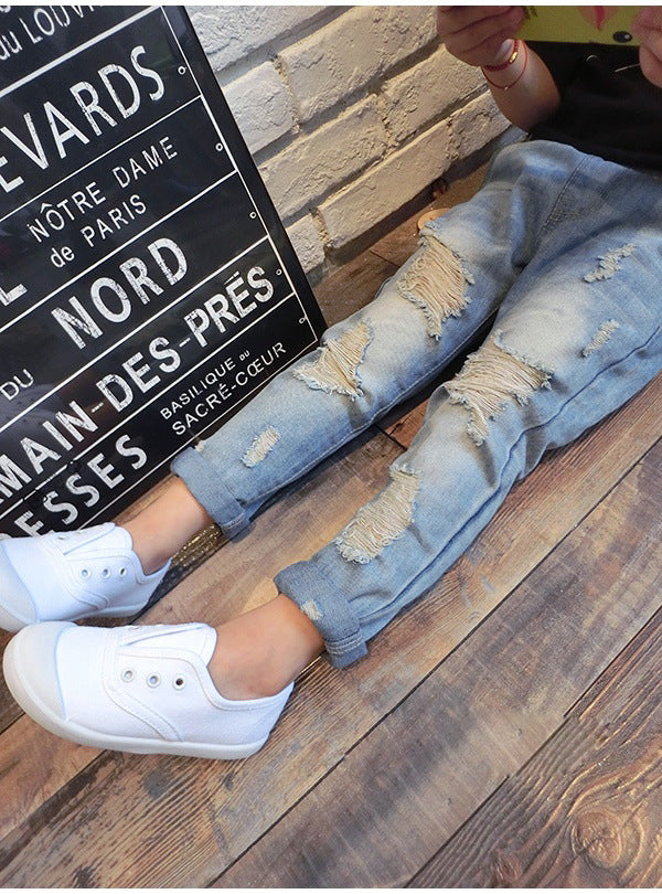 Boys' New Korean Style Ripped Distressed Denim Jeans — Premium Apparel Deal | Everyday Home Deal