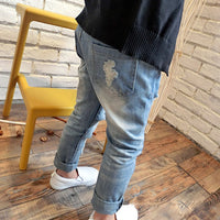 New Korean Style Boys Ripped Trousers