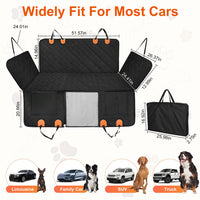 1Pc Dog Car Seat Cover For Back Seat Waterproof Oxford Cloth Seat Cover Hammock Non-Slip Scratchproof Back Seat Extender With Side Flap Mesh Window Storage Bag For Car SUV Truck