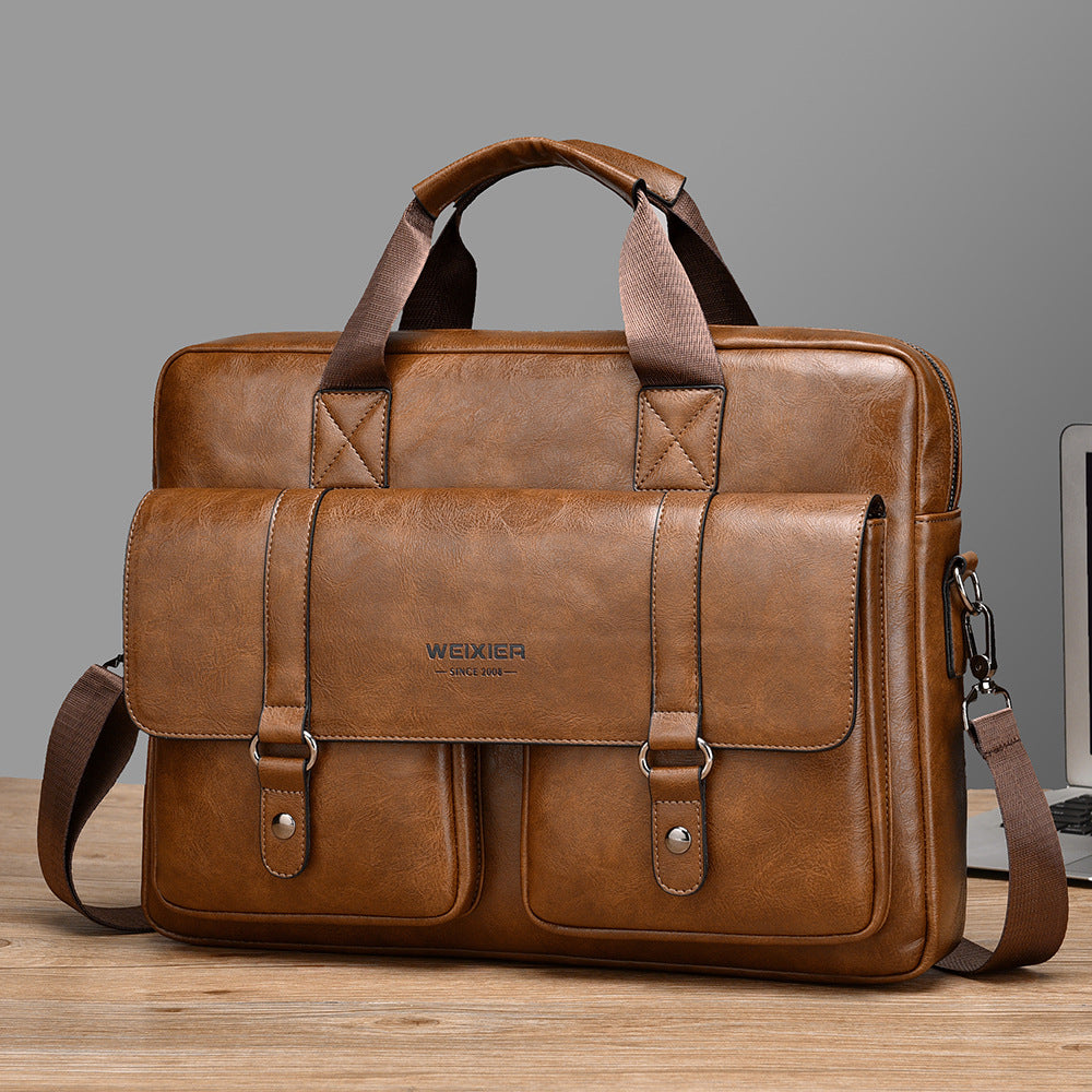 Men's Business Large-Capacity Shoulder Crossbody Simple Briefcase | Everyday Home Deal