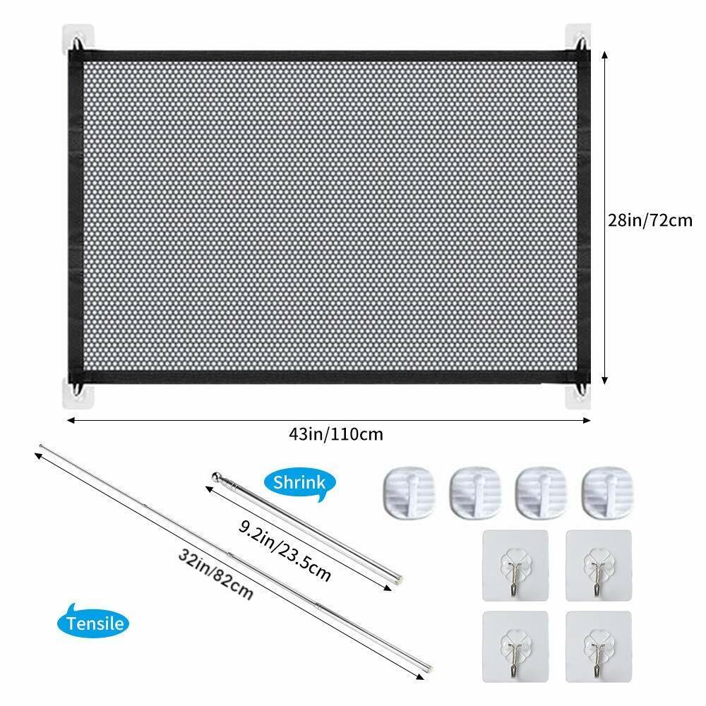 Pets Dog Cat Baby Safety Gate Mesh Fence Magic Portable Guard Net Stairs Doors | Everyday Home Deal