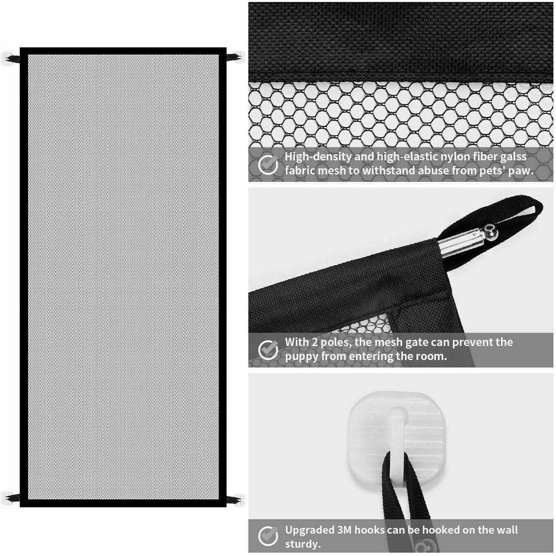 Pets Dog Cat Baby Safety Gate Mesh Fence Magic Portable Guard Net Stairs Doors | Everyday Home Deal