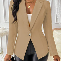 Womens Casual Chic New Long-sleeve Blazer With A Lapel And Waist Tie