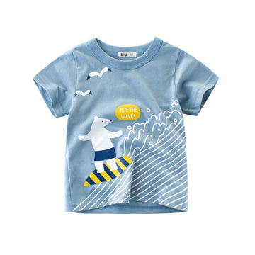 Boys' Summer European & American Style Abstract Graphic T-Shirt — Premium Student Apparel | Everyday Home Deal