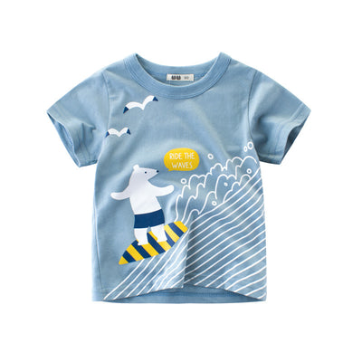 Boys' Summer European & American Style Abstract Graphic T-Shirt — Premium Student Apparel | Everyday Home Deal