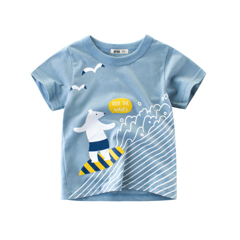 Boys' Summer European & American Style Abstract Graphic T-Shirt — Premium Student Apparel | Everyday Home Deal