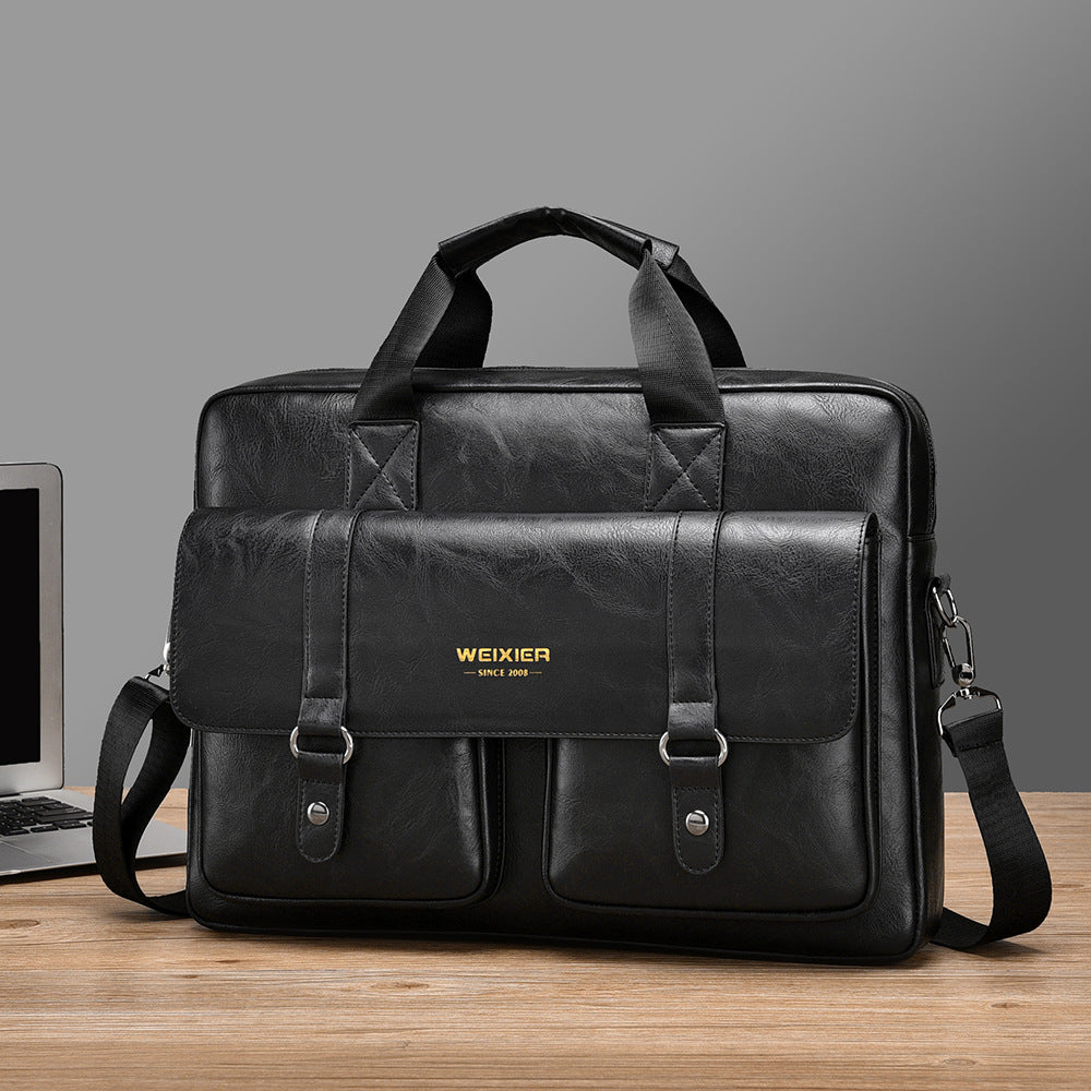 Men's Business Large-Capacity Shoulder Crossbody Simple Briefcase | Everyday Home Deal