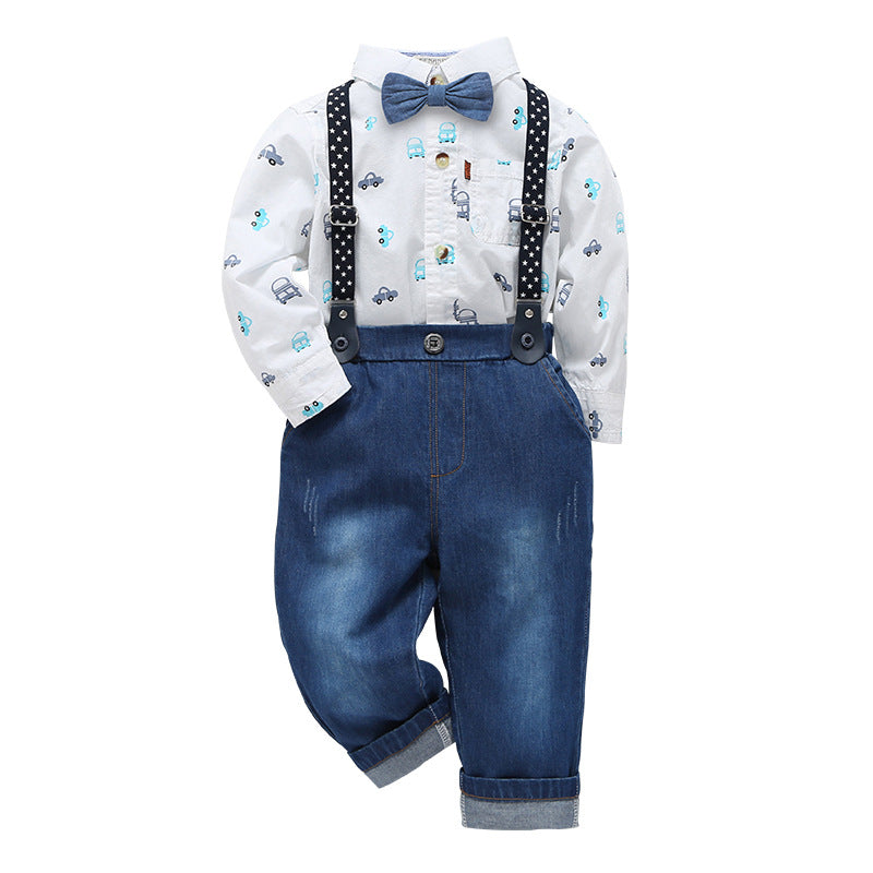 3-Piece Boys' British Style Gentleman Suspender Suit — Premium Kids' Fashion Deal | Everyday Home Deal