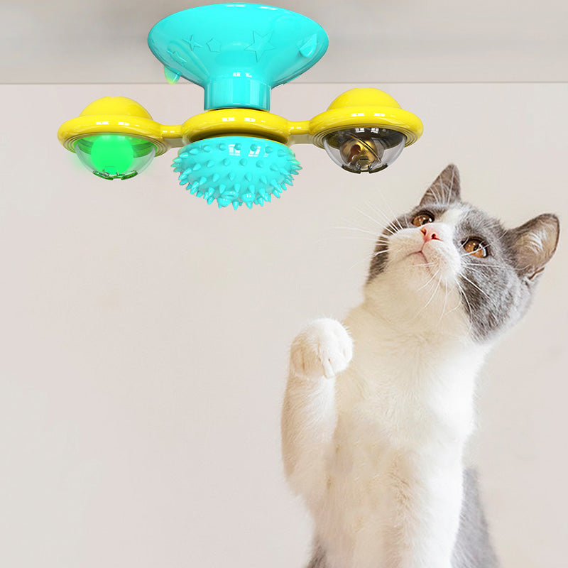 Cat Rotating Windmill Multi-Function Toys Itch Scratching Device Teeth Shining Toy | Everyday Home Deal