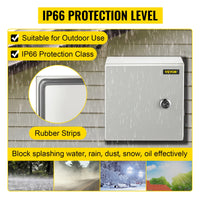 VEVOR NEMA Steel Enclosure,  NEMA 4X Steel Electrical Box, IP66 Waterproof & Dustproof, Outdoor Indoor Electrical Junction Box