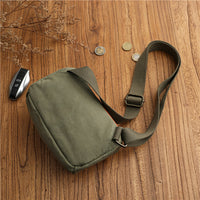 Minimalist Niche Artistic Street-Style Vintage Pure Cotton Canvas Crossbody Bag