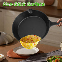 3-Piece Pre-Seasoned Cast Iron Skillet Set – 6", 8" & 10" Oven-Safe Frying Pans for Indoor & Outdoor Cooking | Everyday Home Deal
