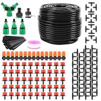 164FT Drip Irrigation Kit For Spring Summer Garden Automatic Garden Irrigation System Misting Plant Watering Drip Kit For Garden Greenhouse Flower Bed Patio Lawn