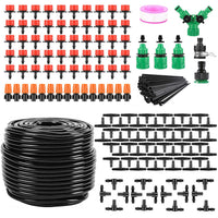 164FT Drip Irrigation Kit For Spring Summer Garden Automatic Garden Irrigation System Misting Plant Watering Drip Kit For Garden Greenhouse Flower Bed Patio Lawn