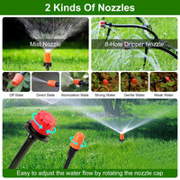 164FT Drip Irrigation Kit For Spring Summer Garden Automatic Garden Irrigation System Misting Plant Watering Drip Kit For Garden Greenhouse Flower Bed Patio Lawn