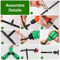 164FT Drip Irrigation Kit For Spring Summer Garden Automatic Garden Irrigation System Misting Plant Watering Drip Kit For Garden Greenhouse Flower Bed Patio Lawn