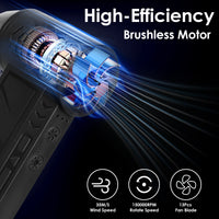 1Pc Compressed Air Duster With LED Light Up To 150000RPM Speed For PC Keyboard Cleaning High Speed Rechargeable Cordless Air Blower With 4 Speeds For Home Car Outdoor
