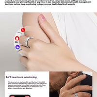 Smart Ring For Men Women Heart Rate Blood Oxygen Monitoring Multi Sports Modes IP68 Waterproof Smart Rings For Android IOS