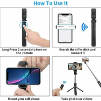 Selfie Stick Tripod Remote Desktop Stand Cell Phone Holder For    US