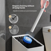 Disposable Toilet Cleaning System designed to make toilet cleaning quicker, simpler, and less messy — with no dirty brush to store after you're finished.