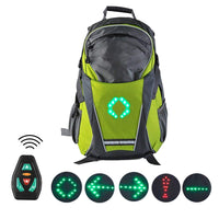 LED Cycling Backpack With Turn Signal Lights, Featuring Wireless Remote Control Smart LED Lights, USB Rechargeable For Extended Use, Multiple Compartments, And Ergonomically Designed Shoulder Straps